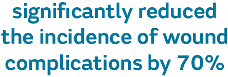 ICO sNPWT significantly reduced the incidence of wound complications by 70% 