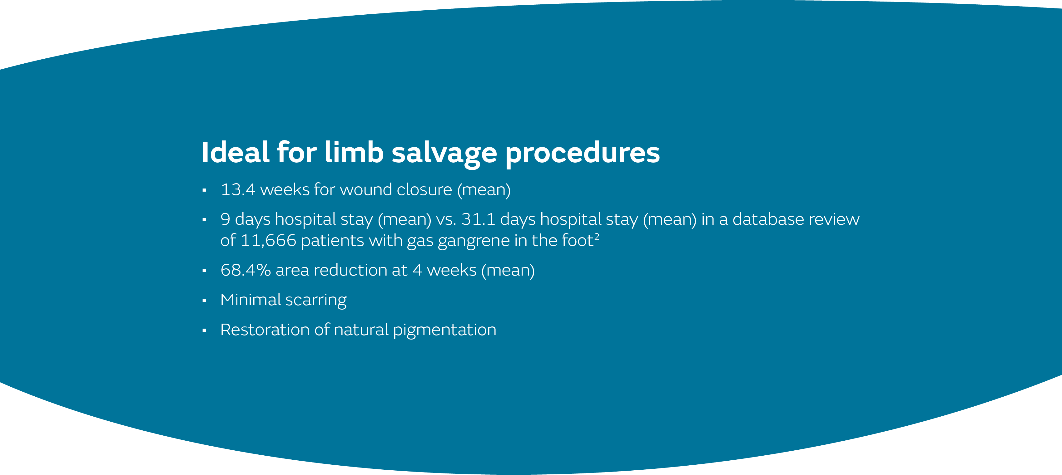 Ideal for limb salvage procedures