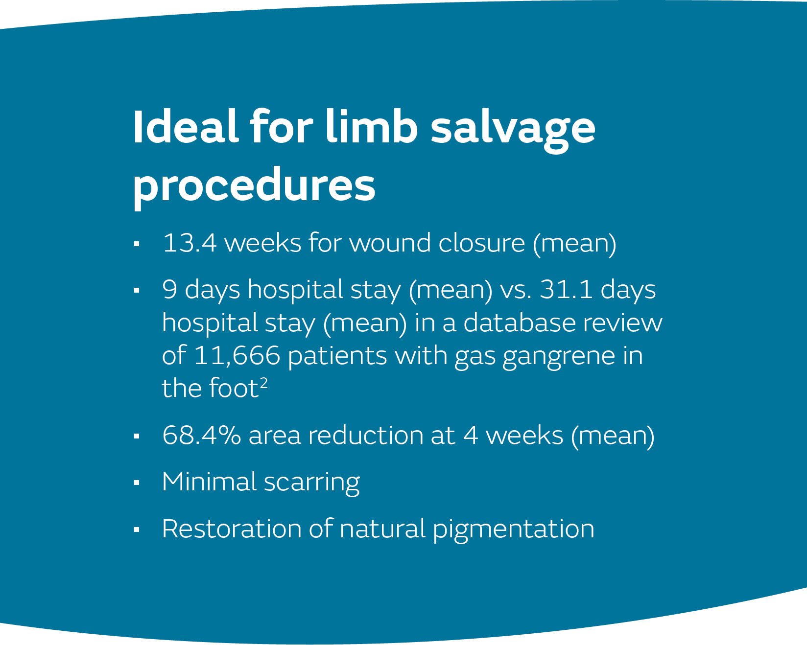 Ideal for limb salvage procedures